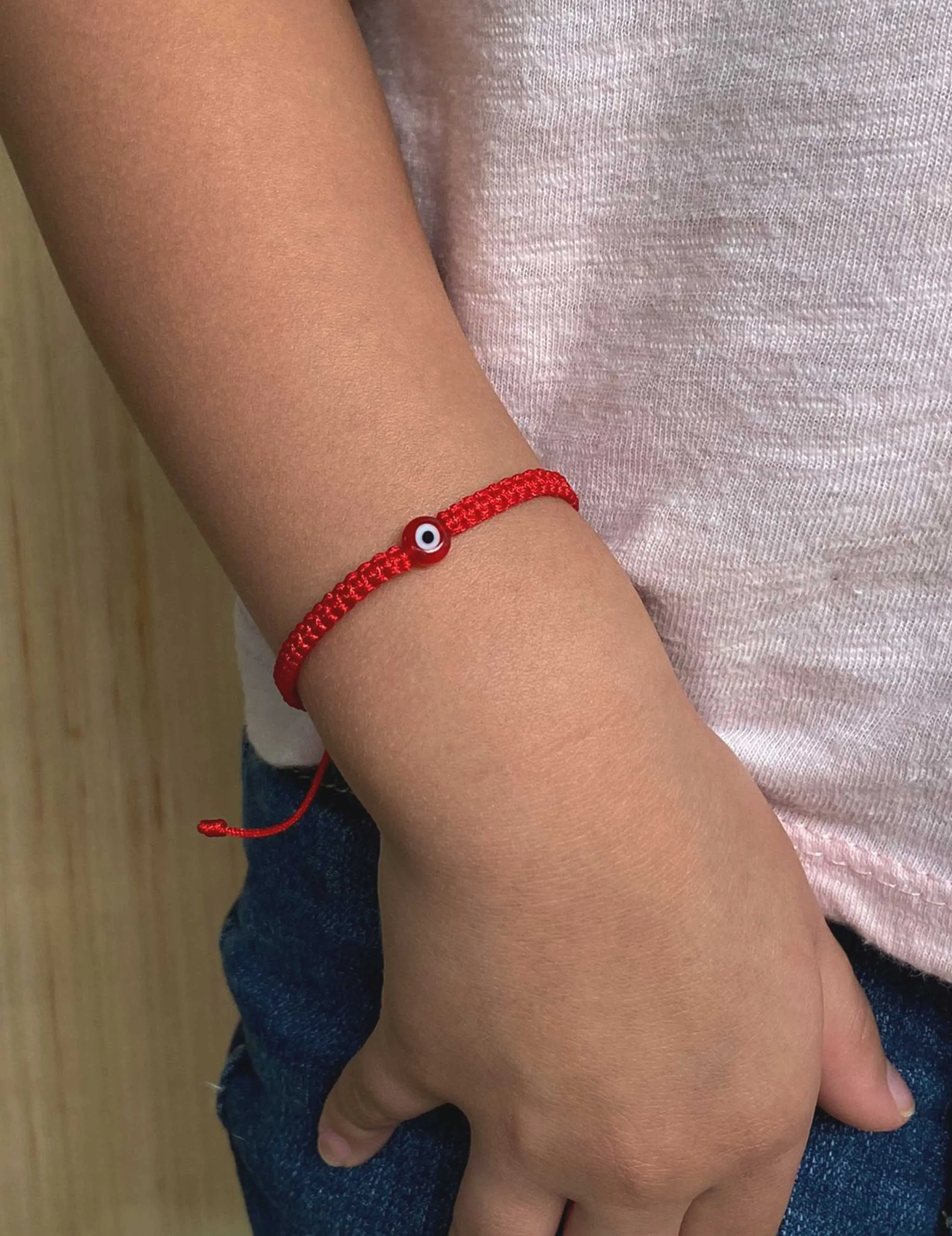 Kids Threaded Evil Eye in Red
