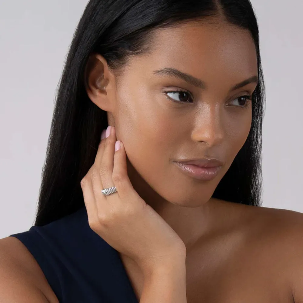 Lagos Embrace Sterling Silver X Beaded Ring