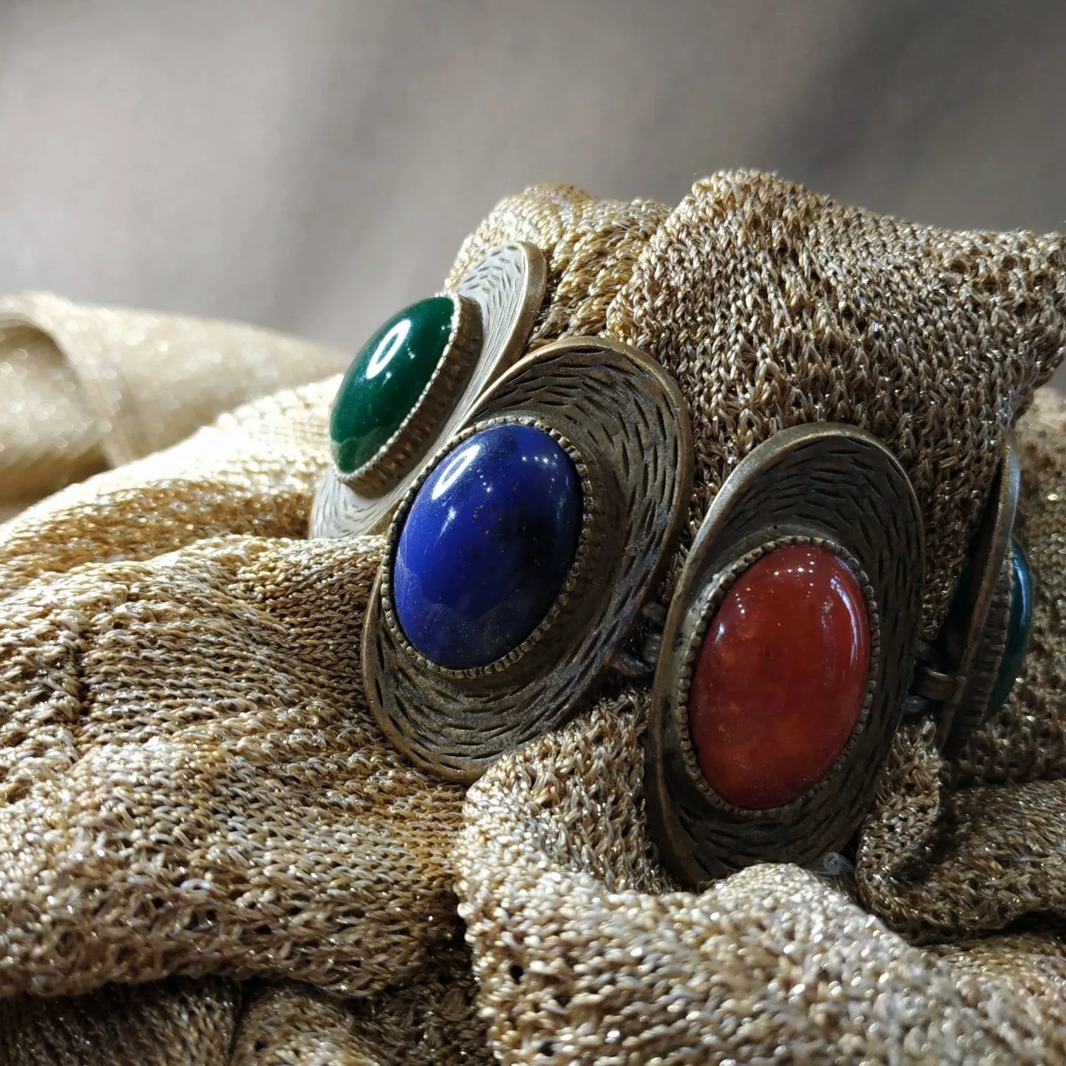 Les Bernard Vintage bracelet Gold plated multi colour