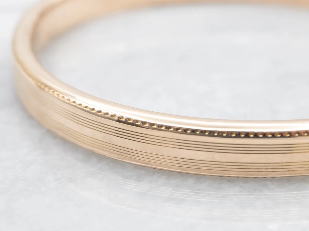 Lined Gold Bangle Bracelet