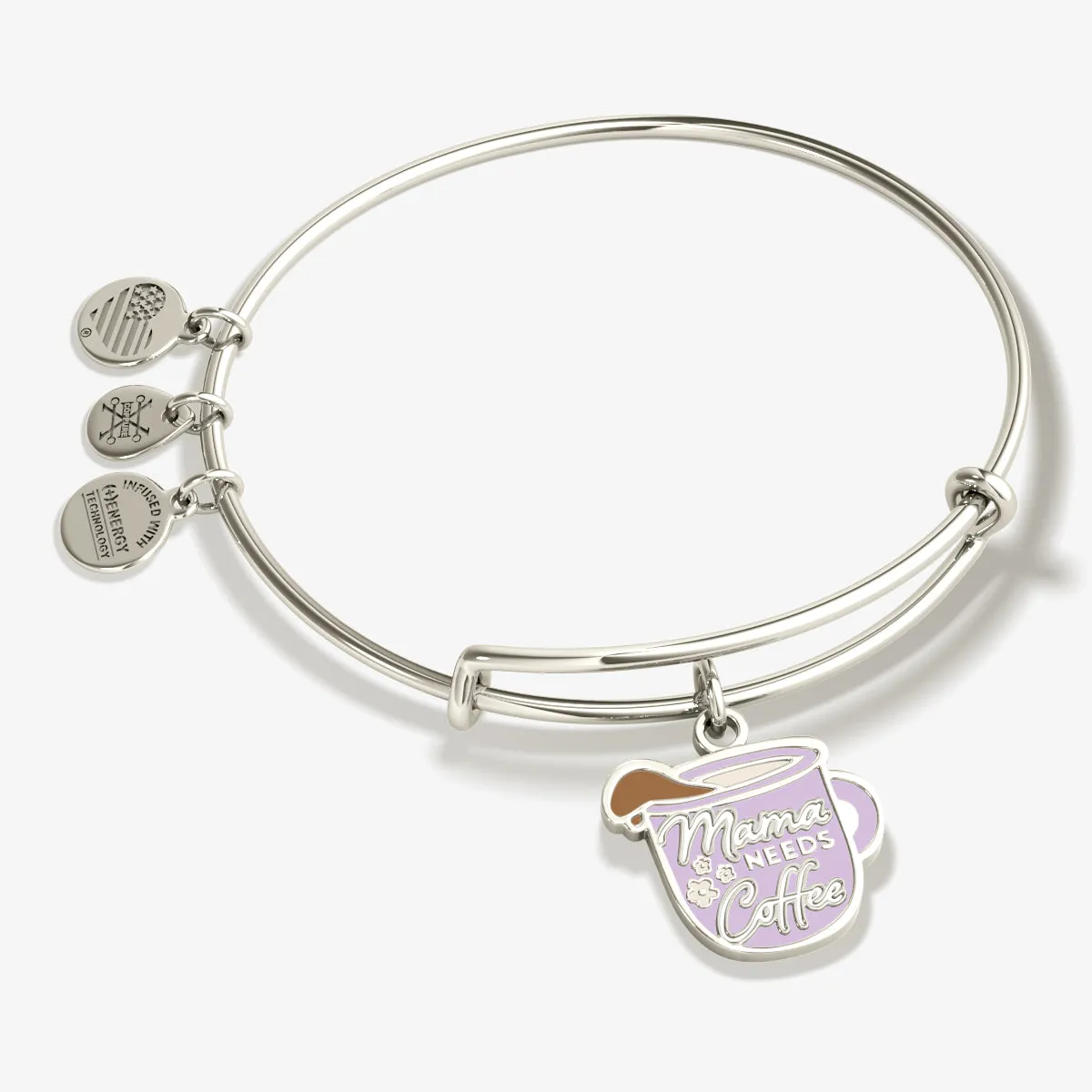 Mama Needs Coffee' Charm Bangle Bracelet