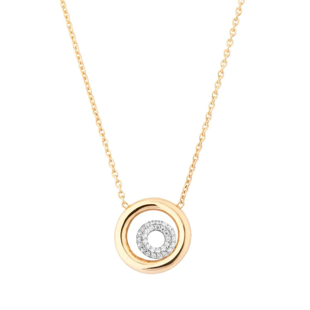Matin 18K Gold & Whitegold Necklace w. 31 Diamonds