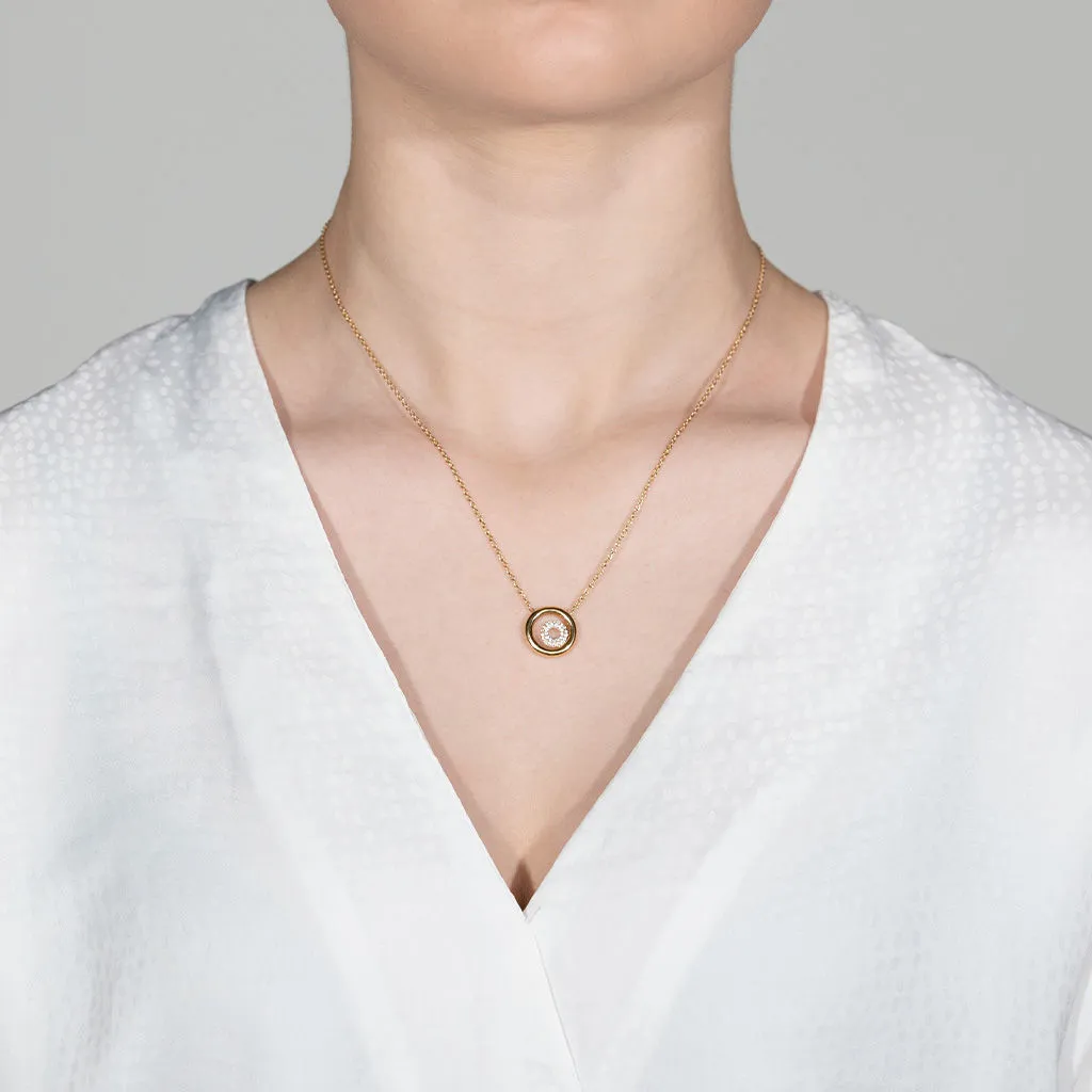 Matin 18K Gold & Whitegold Necklace w. 31 Diamonds