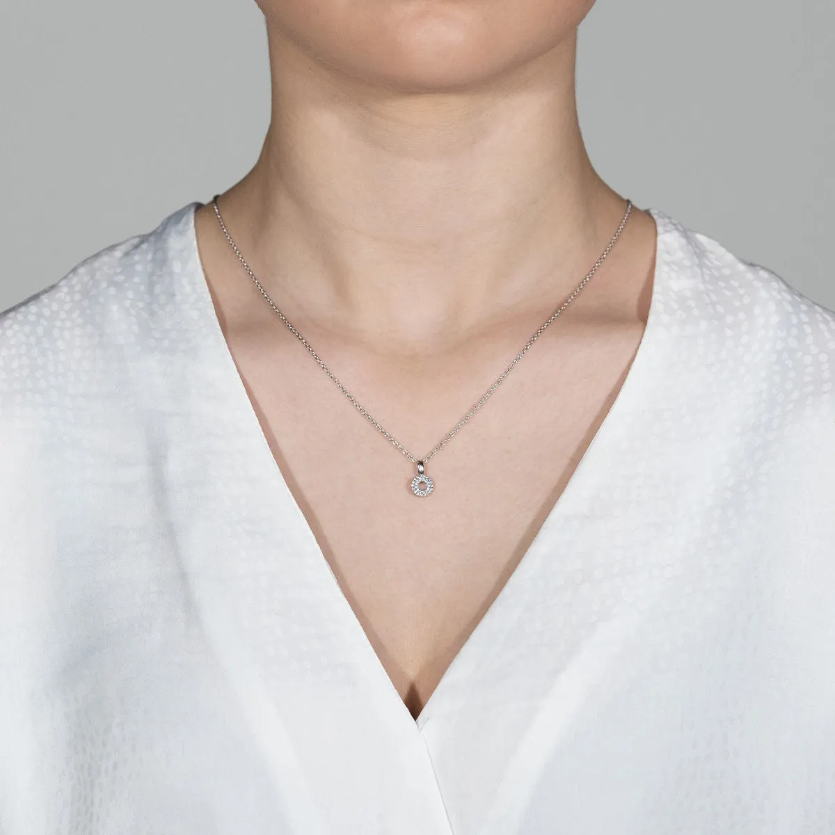 Matin 18K Whitegold Pendant w. 31 Diamonds