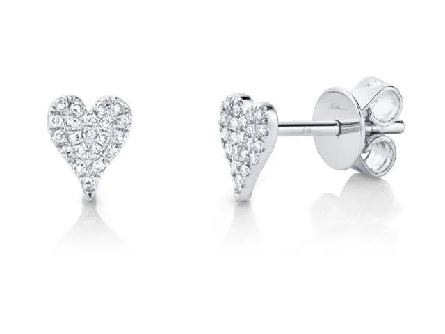 Medium Diamond Pav?? Heart Stud Earrings