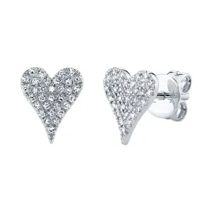 Medium Diamond Pav?? Heart Stud Earrings