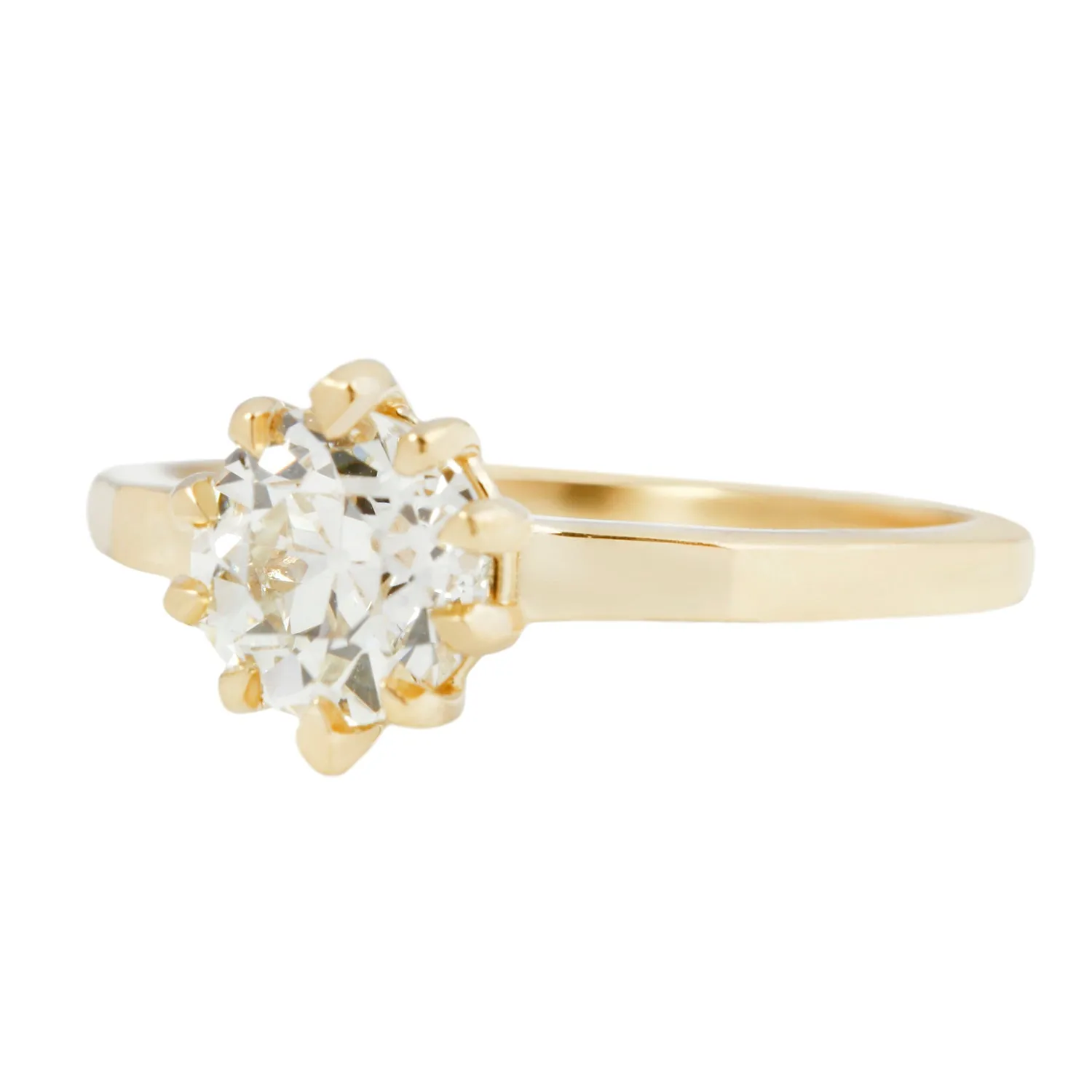 Mirror Diamond Solitaire Ring