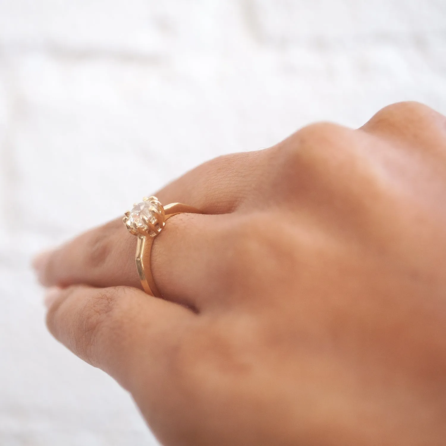 Mirror Diamond Solitaire Ring