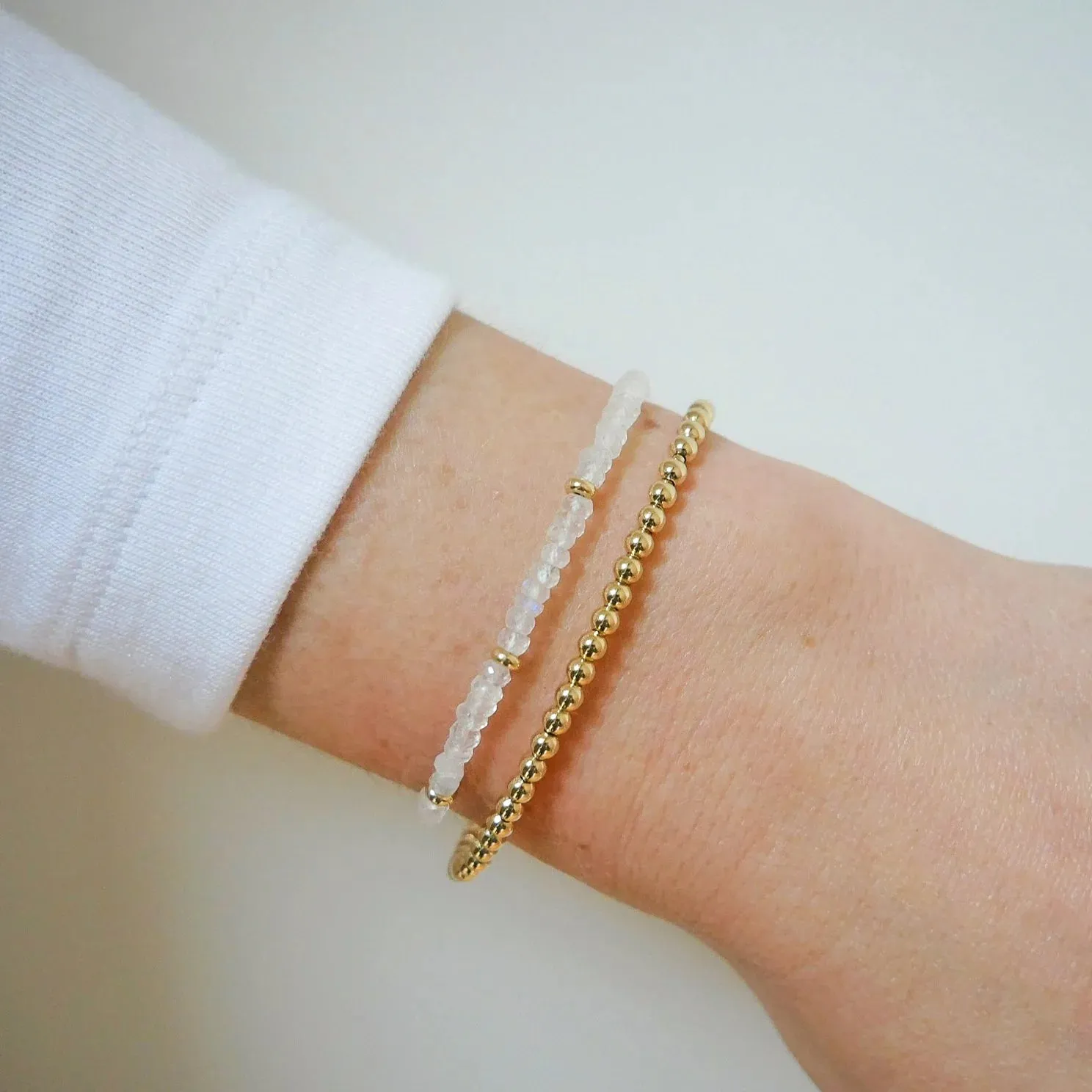 Moonstone Birthstone Bead Bracelet