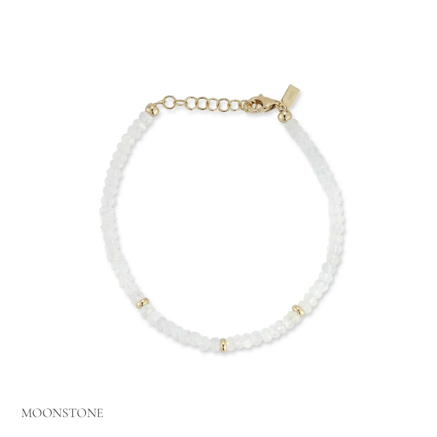 Moonstone Birthstone Bead Bracelet