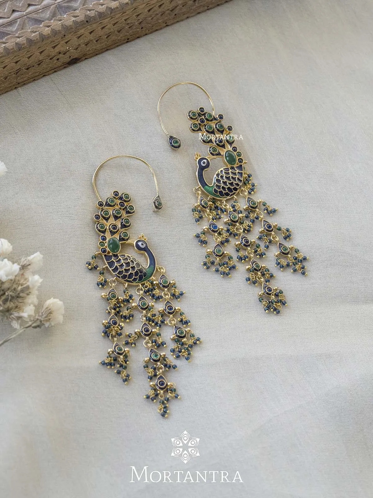 Multicolor Gold Plated Jadau Kundan Earrings - ME24