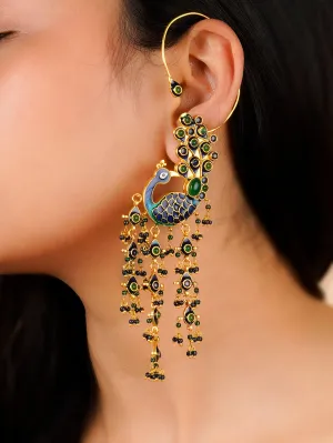 Multicolor Gold Plated Jadau Kundan Earrings - ME24