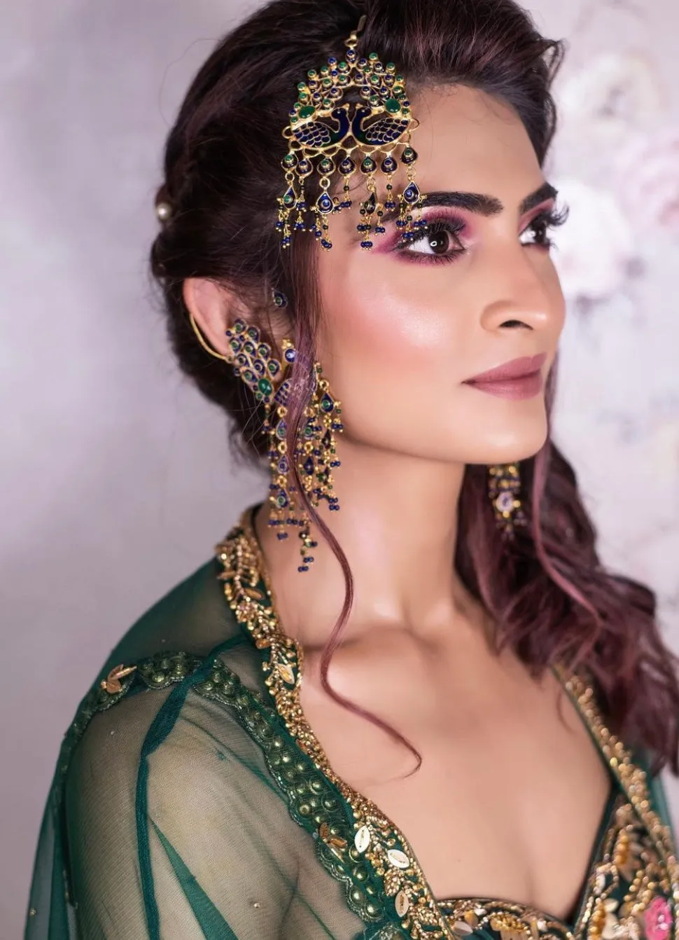 Multicolor Gold Plated Jadau Kundan Earrings - ME24