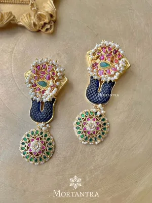 Multicolor Gold Plated Mishr Earrings - MR-E25M