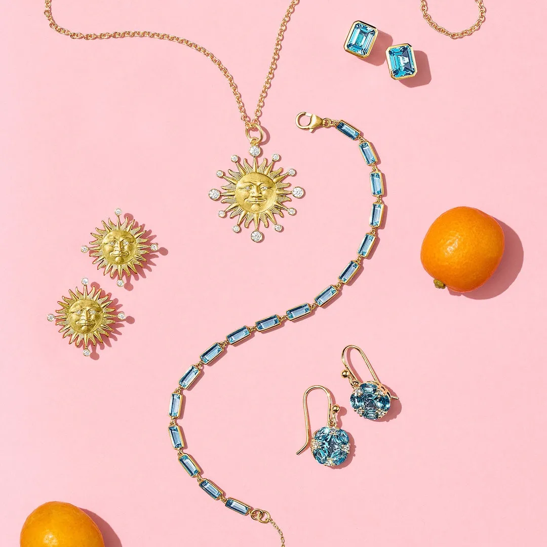 Newport Earrings in Swiss Blue Topaz