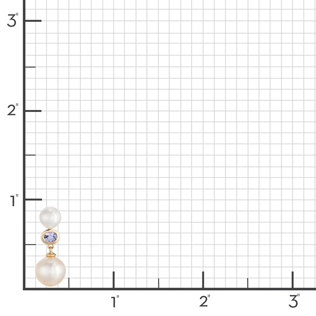 Od??on Drop Earrings in Pearls & Tanzanite