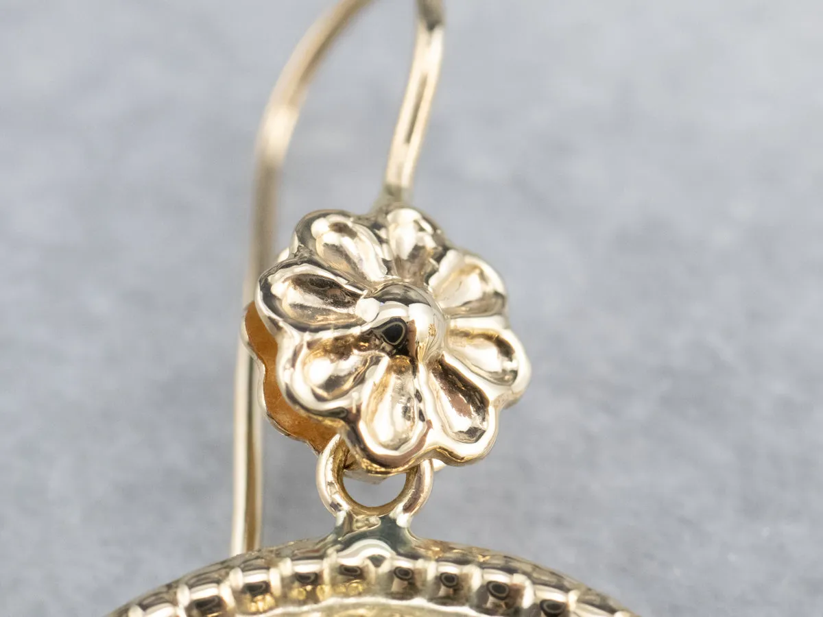Ornate Italian Gold Drop Earrings