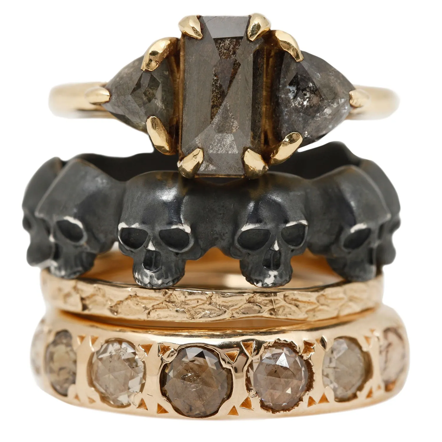 Oxidized Skull Eternity Ring