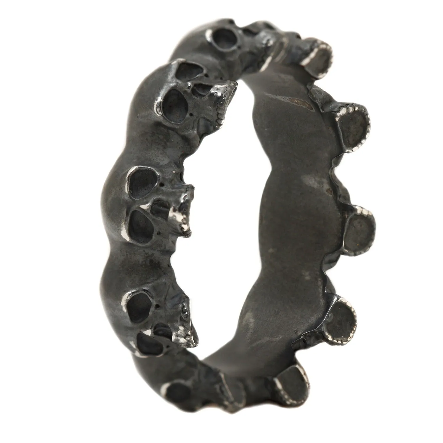 Oxidized Skull Eternity Ring