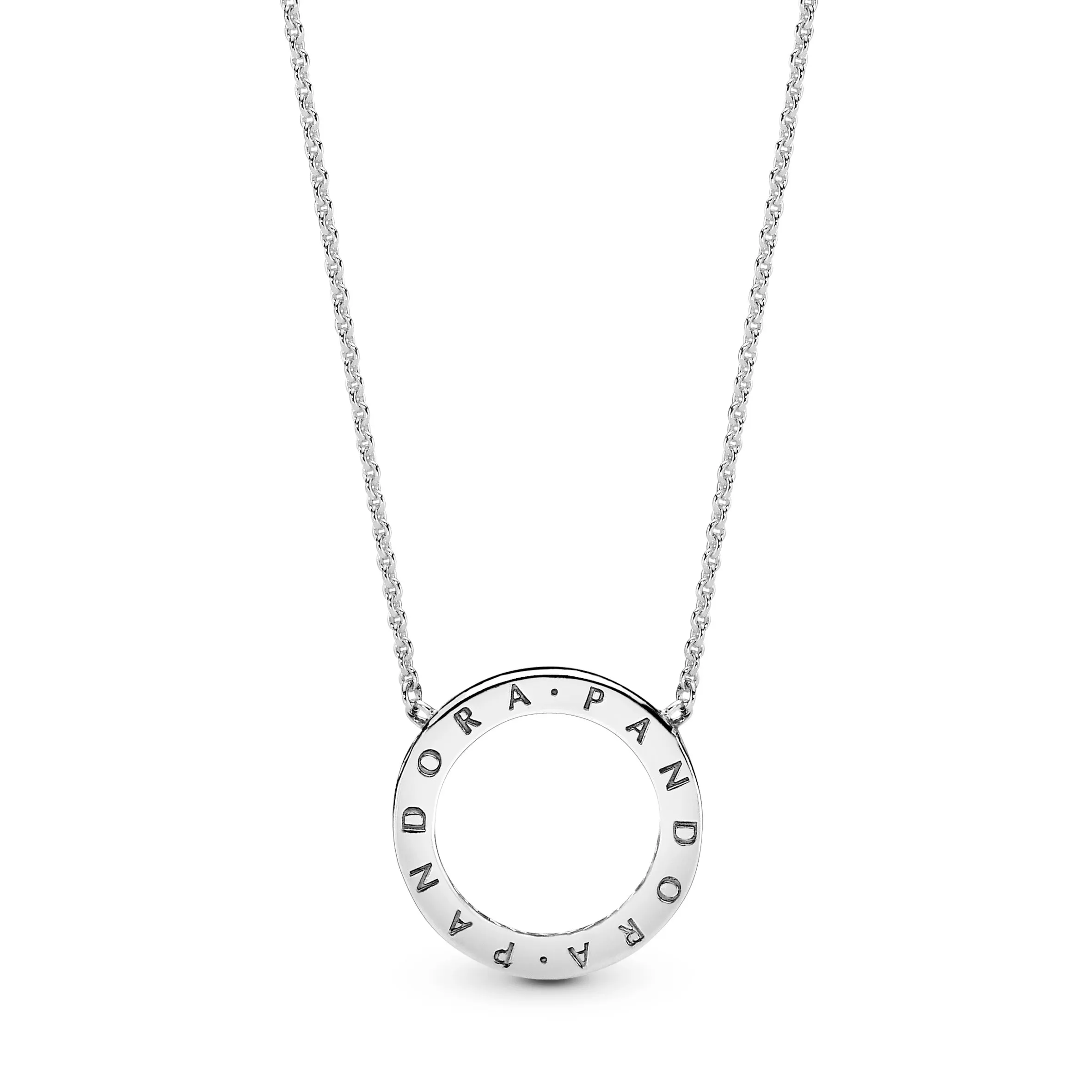 PANDORA logo reversible silver collier with clear cubic zirconia