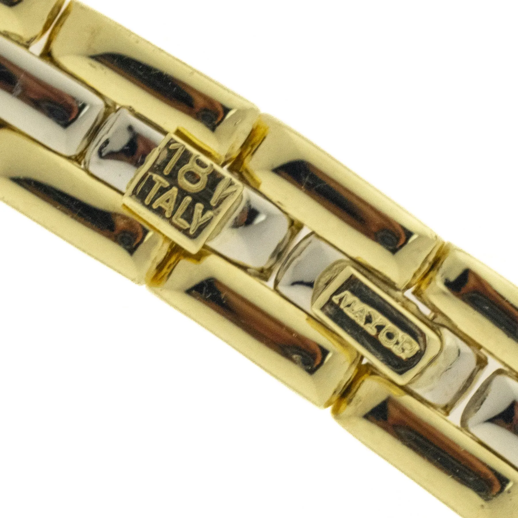 Panther Link Gold Earrings in 18K Two Tone Gold