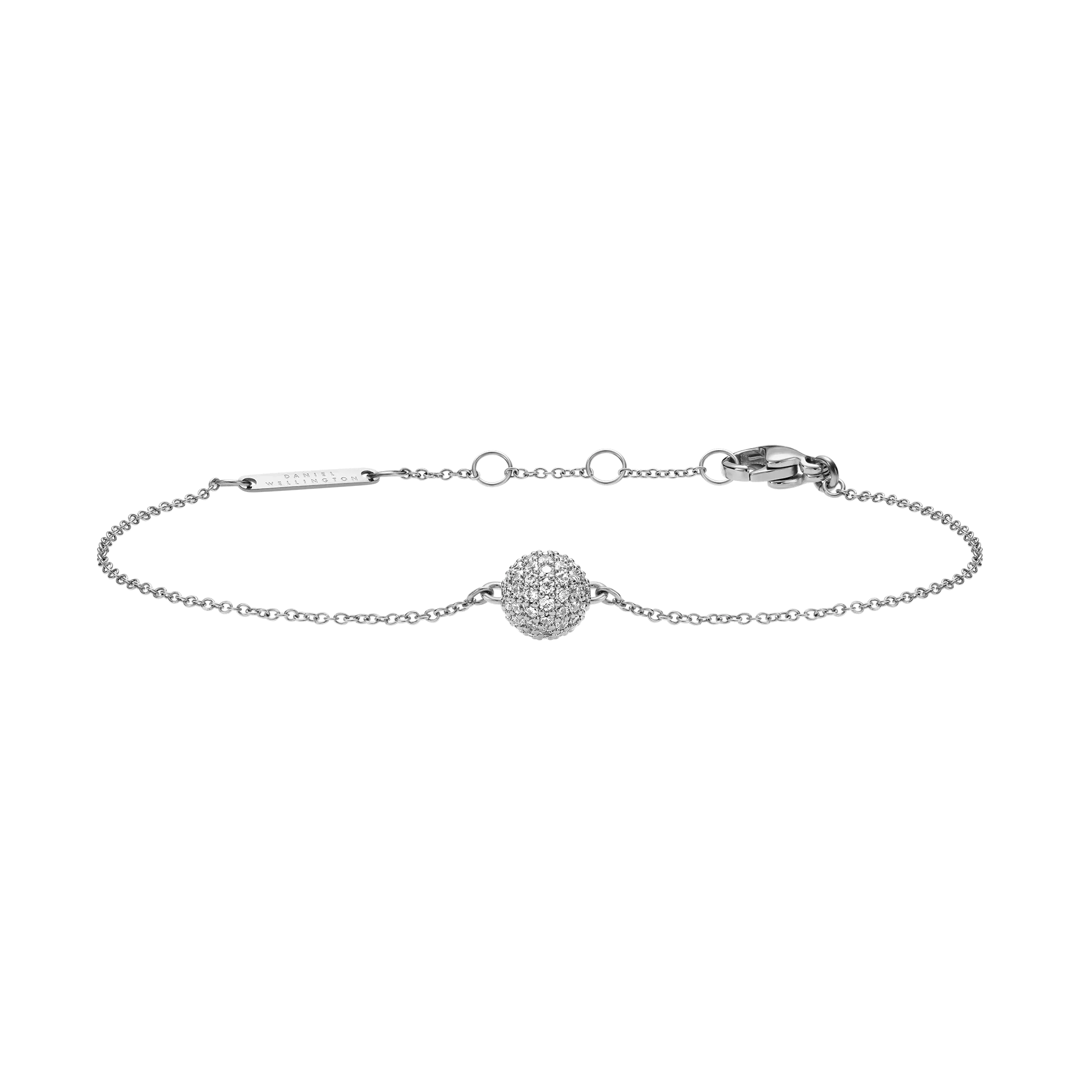 Pav?? Crystal Pendant Bracelet Silver