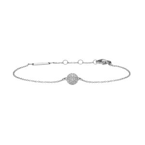 Pav?? Crystal Pendant Bracelet Silver