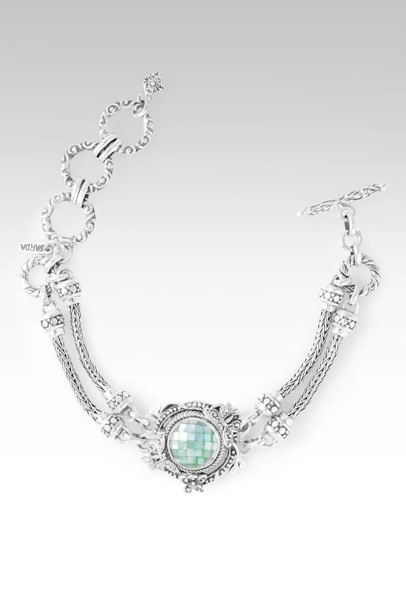 Peace Promise Bracelet II? in Green Mother of Pearl Mosaic