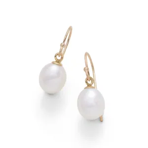 Petite White Pearl Drop Earrings