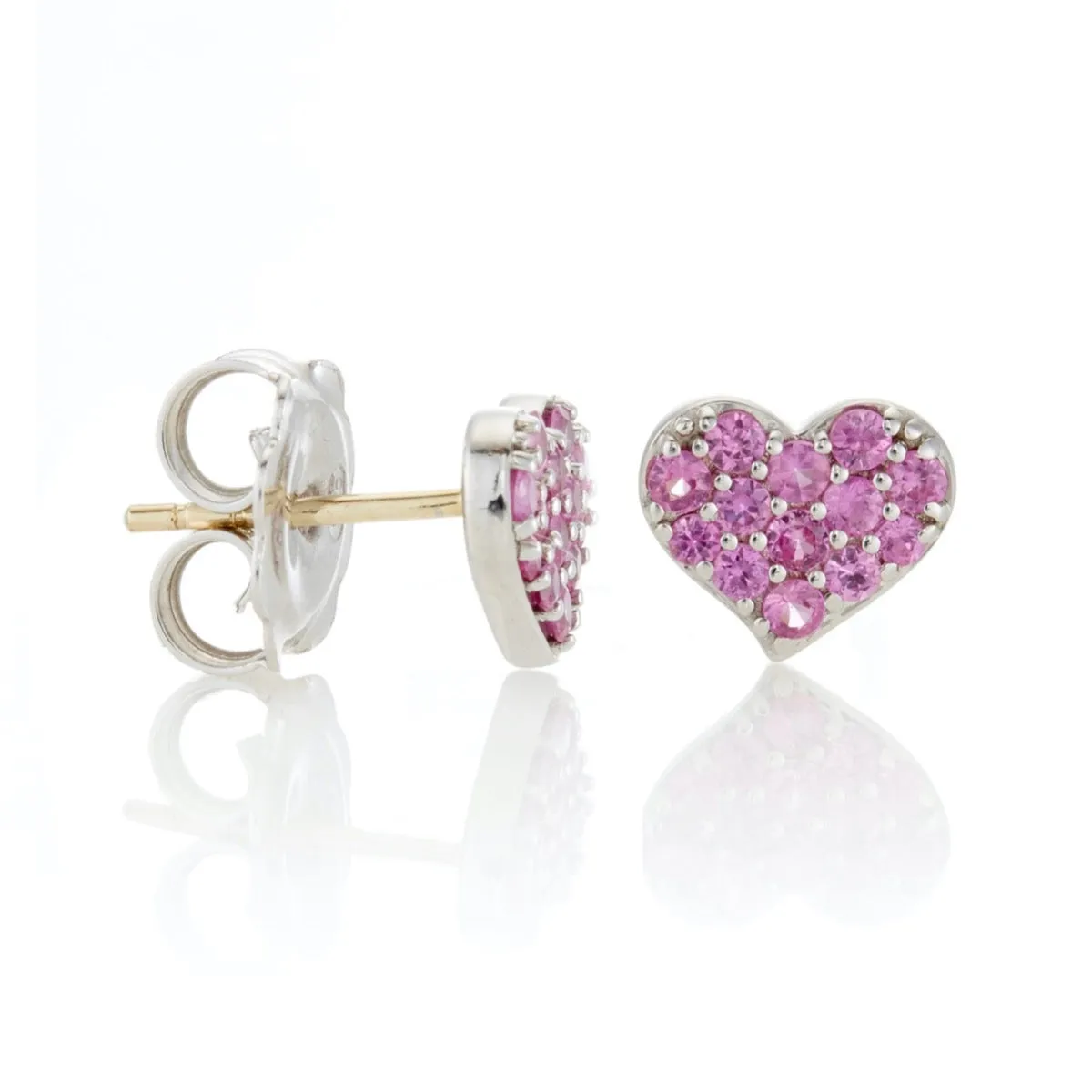 Pink Sapphire Pav?? Heart Earrings