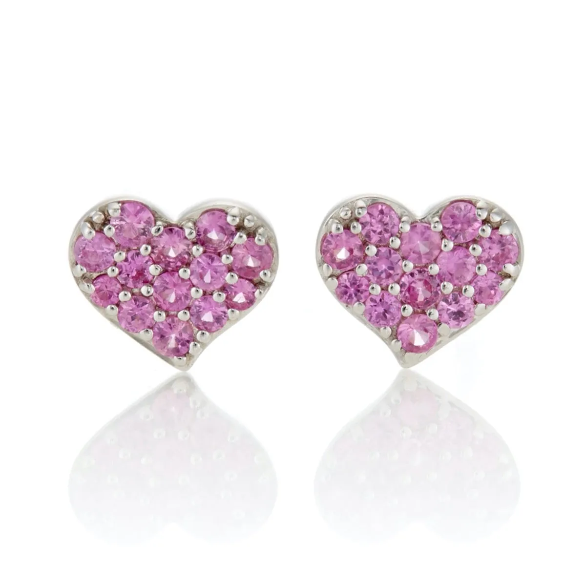 Pink Sapphire Pav?? Heart Earrings