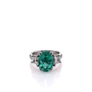 Platinum Paraiba Tourmaline and Diamond Ring (with C. Dunaigre Certificate)