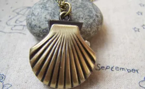 Pocket Watch Scallop Shell Antique Bronze Finish A5731