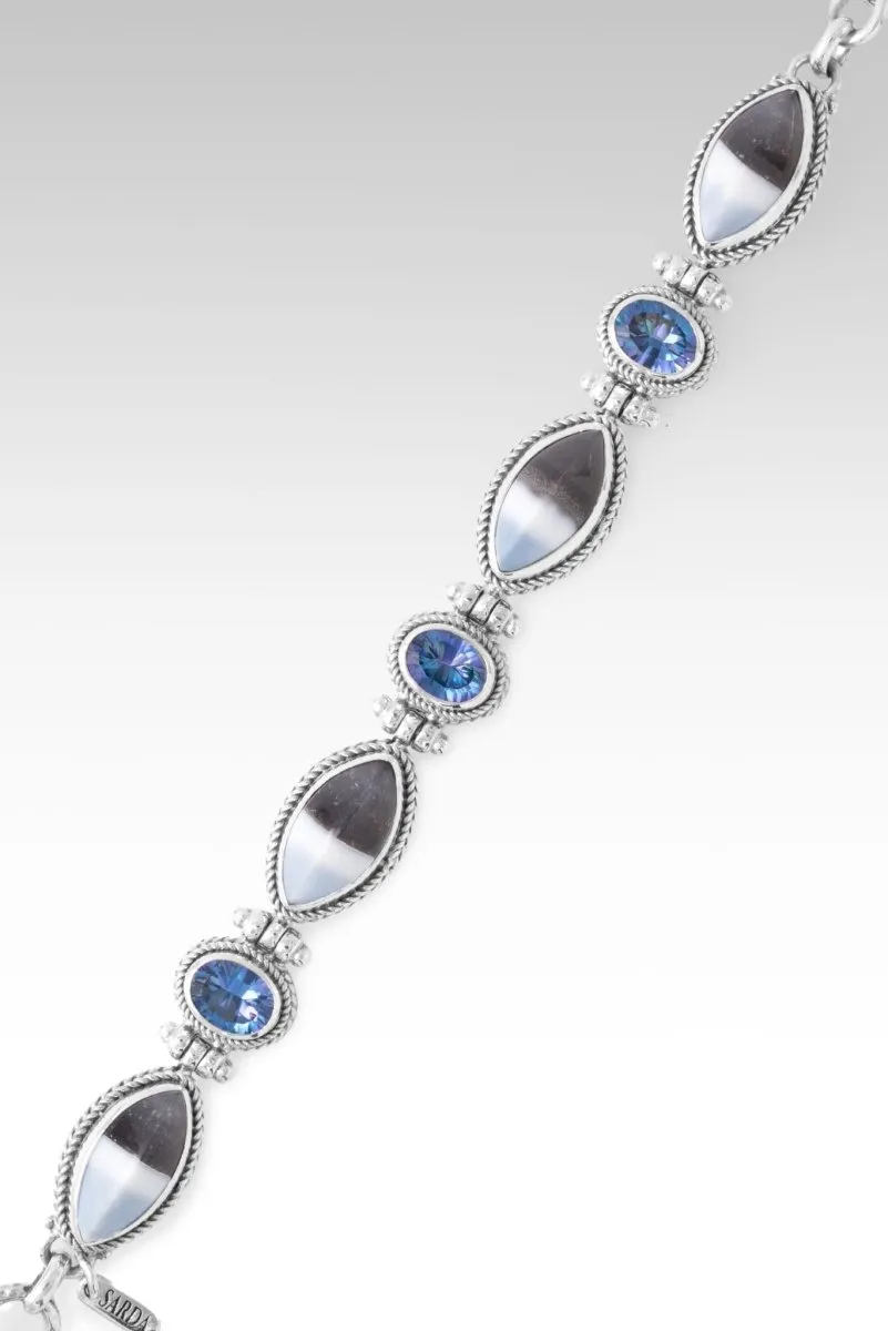 Praise in The Valley Bracelet? in Banded Blue Opal & Sheer Luck? Mystic Topaz