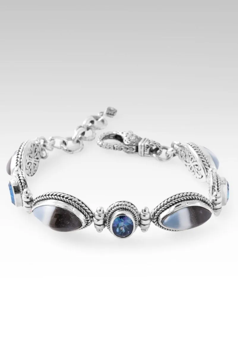 Praise in The Valley Bracelet? in Banded Blue Opal & Sheer Luck? Mystic Topaz