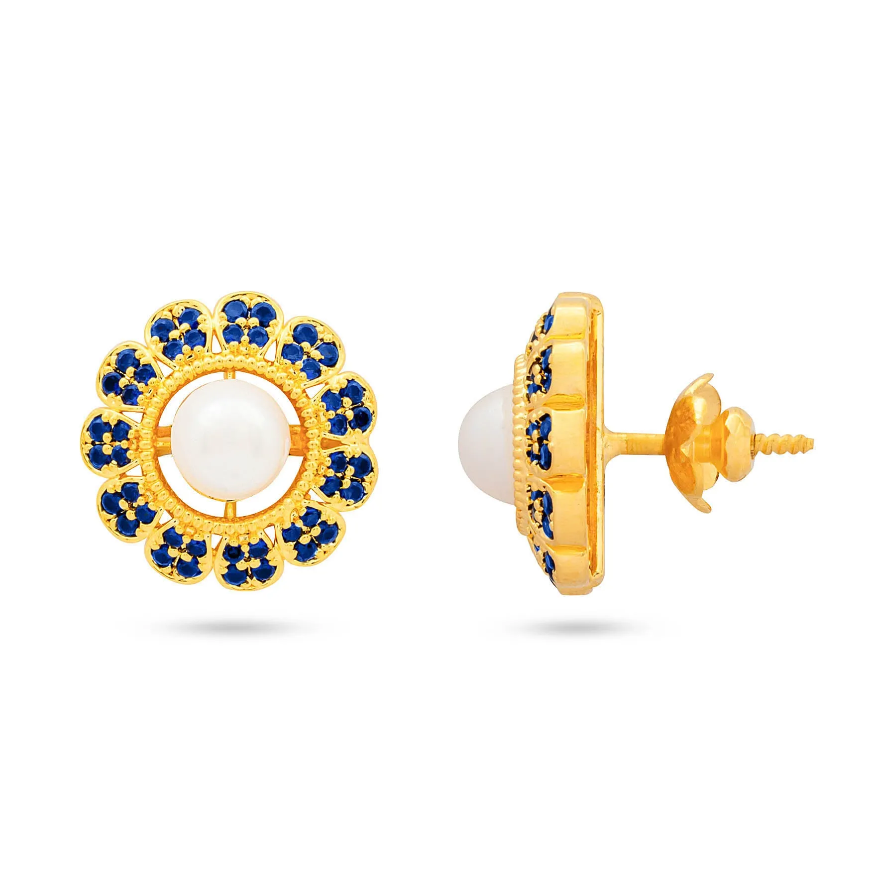PREMIUM RATNA  PEARL STONE STUD PMRNPST3BL-082