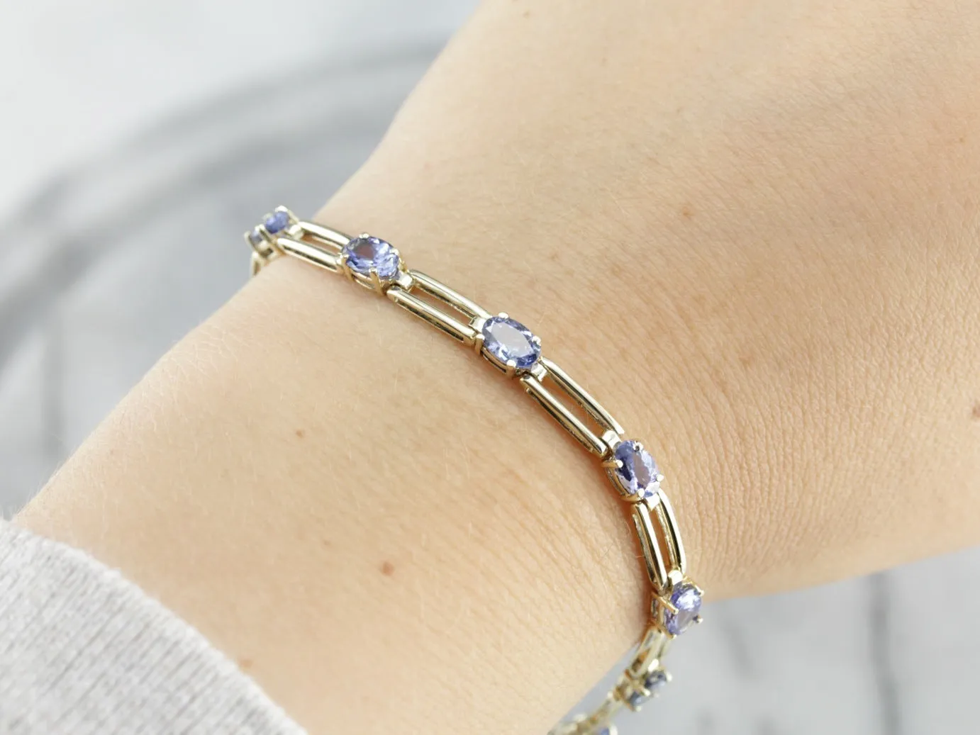 Pretty Tanzanite Link Bracelet