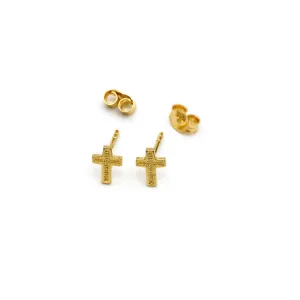 Real Gold 3D Cross Earring Set 0200-01 E1735