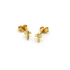 Real Gold 3D Cross Earring Set 0287-01 E1736
