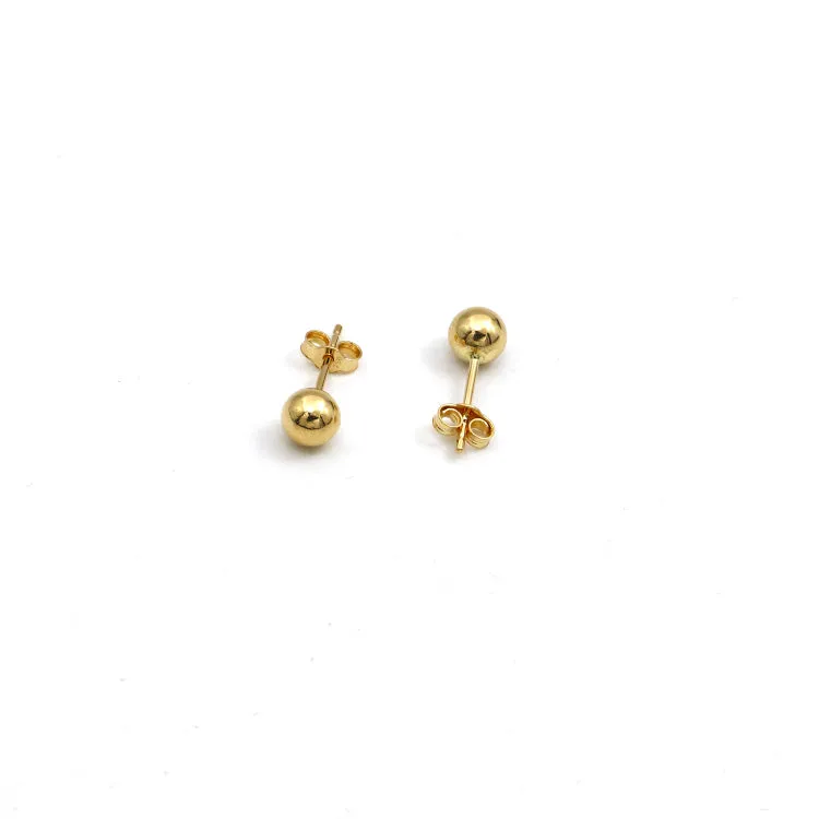 Real Gold 5 MM Ball Stud Earring Set 0005 E1903