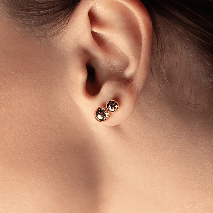 Real Gold Bee Comb Round Earring Set 0006 E1640