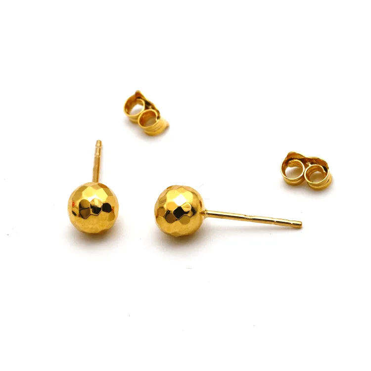 Real Gold Bee Comb Round Earring Set 0006 E1640
