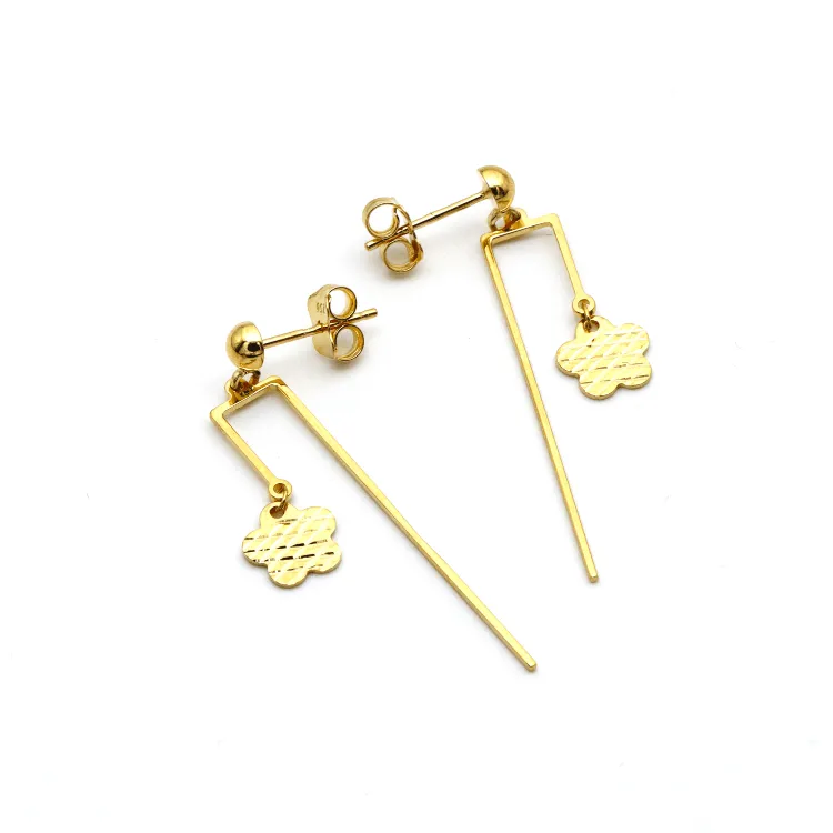 Real Gold Butterfly Dangler Sleeve Stud Earring Set 2105-11 E1707