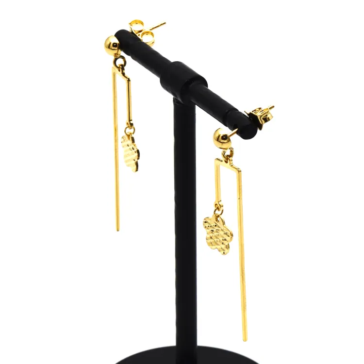 Real Gold Butterfly Dangler Sleeve Stud Earring Set 2105-11 E1707