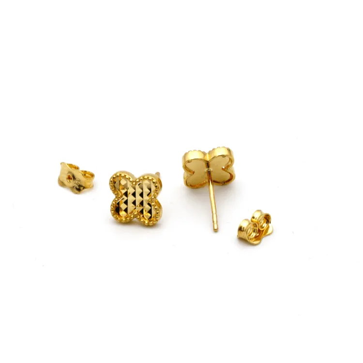 Real Gold Clover Glittering Earring Set - Model GZJVN 3050 E1917