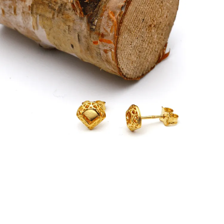 Real Gold Framed Triangle Earring Set 3125 E1678
