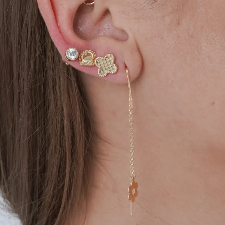 Real Gold Framed Triangle Earring Set 3125 E1678
