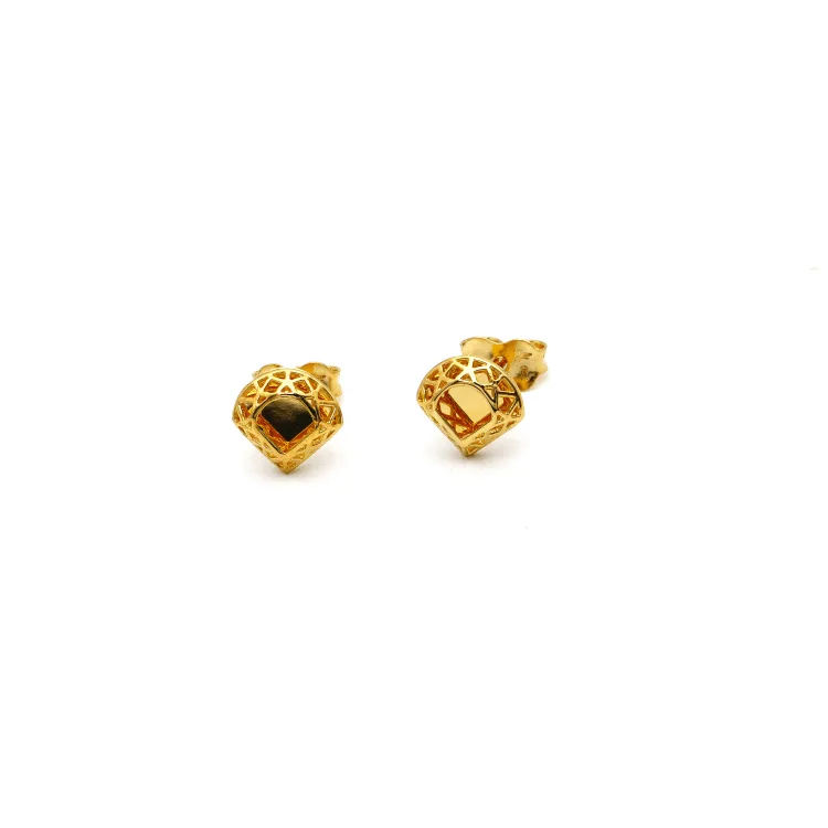 Real Gold Framed Triangle Earring Set 3125 E1678