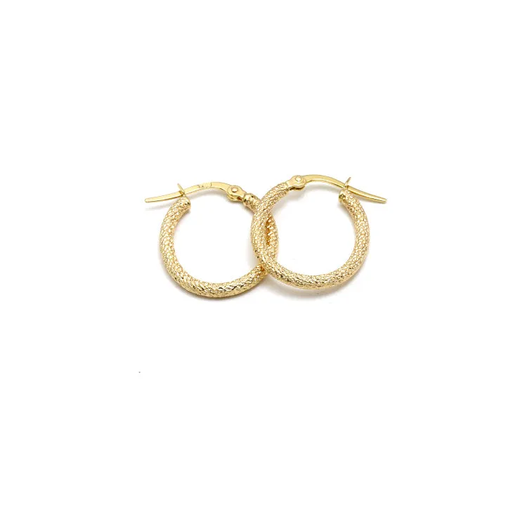 Real Gold Glittering Oval Clip Earring Set - Model 5532-1 E1949