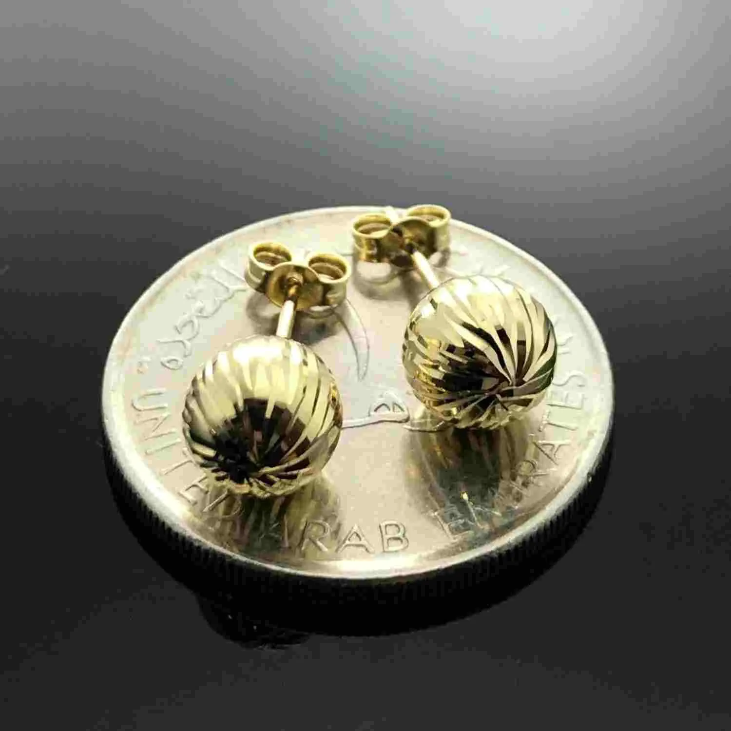 Real Gold Lined Stud Earring Set 0007MMV/76 E1030